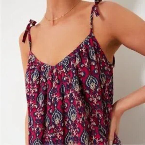 NWT - Emerson Fry India Collection Organic Cotton Pink Indigo Maxi Sundress XS/S - Picture 3 of 8